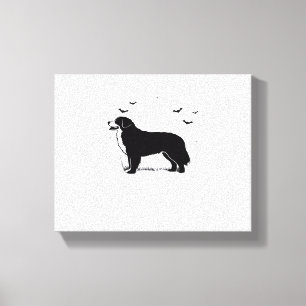 Lienzo Perro de montaña de Bernese - Silhouette de luna d
