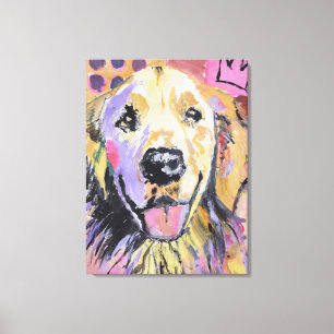 Lienzo Perro de Oro Pop Art Corona Expresionista