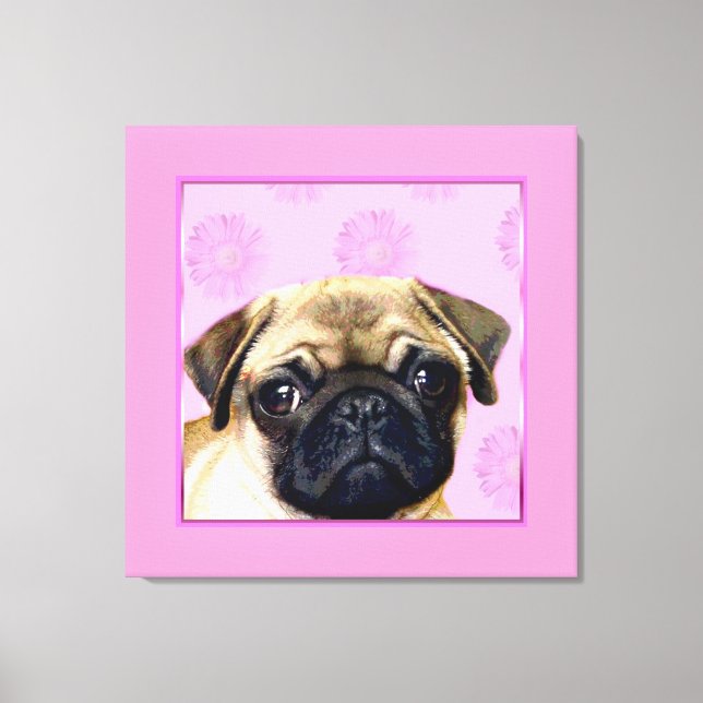 Lienzo Perro de pug (Anverso)