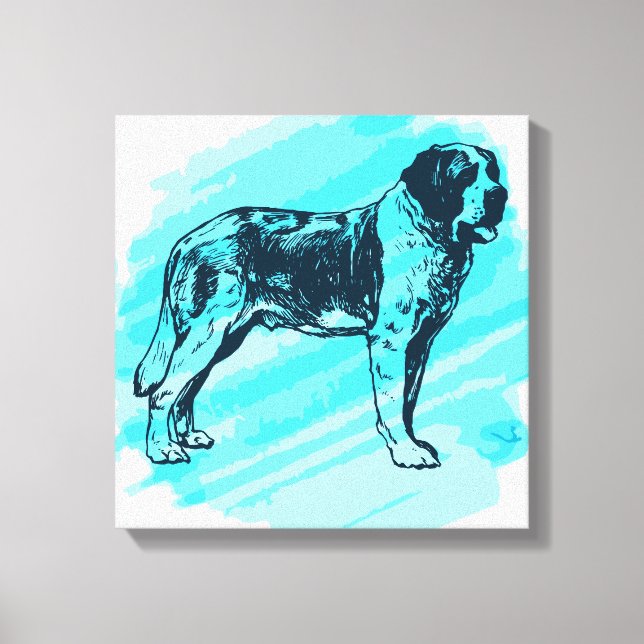 Lienzo Perro de San Bernardo (Anverso)