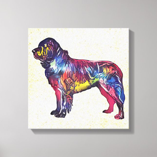 Lienzo Perro de Terranova (Anverso)