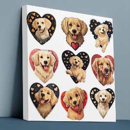 Lienzo Perro de Valentine Golden Retriever