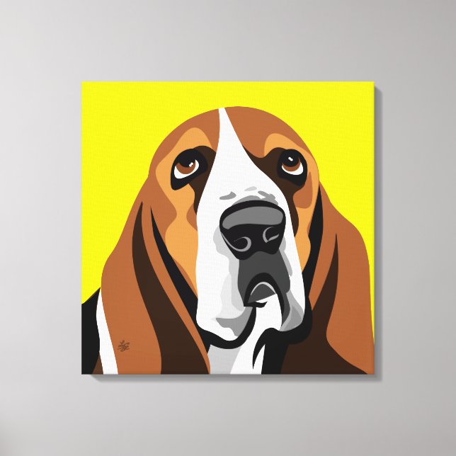 Lienzo Perro del Hound Basset (Anverso)