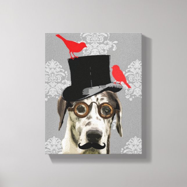Lienzo Perro divertido de steampunk (Anverso)