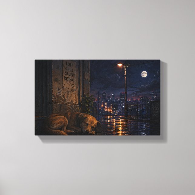 Lienzo Perro dormido (Anverso)