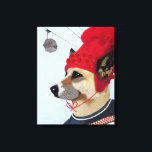 Lienzo Perro en suéter de esquí<br><div class="desc">Entretenimiento y ocio</div>