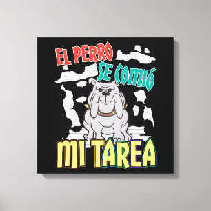 Lienzo Perro español comió mi hogar - Perro Tarea