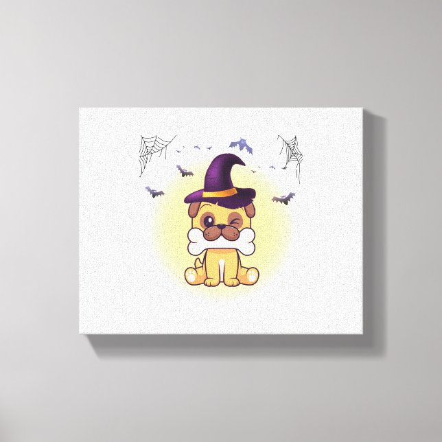 Lienzo Perro feliz de Halloween (Anverso)