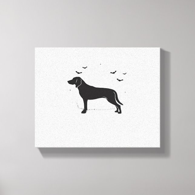 Lienzo Perro Foxhound Estadounidense - Silhouette Hallowe (Anverso)