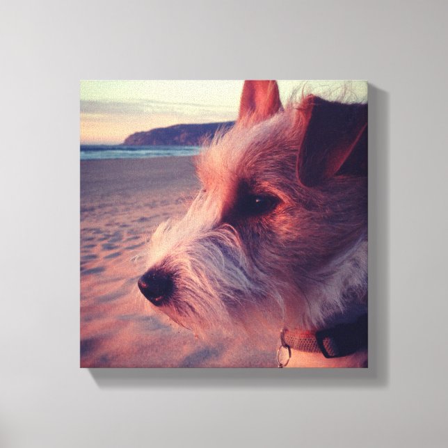 Lienzo Perro Frente A La Playa (Anverso)