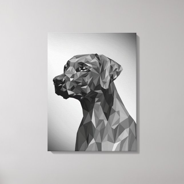 Lienzo Perro geométrico gris (Anverso)