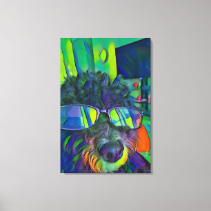 Lienzo Perro Goldendoodle Divertido Colorido Moderno Con 