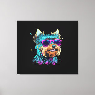 Lienzo Perro Guay Yorkie con gafas de sol