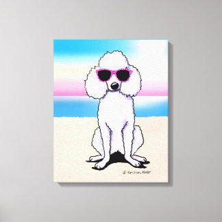 Lienzo Perro KiniArt Poodle Beach