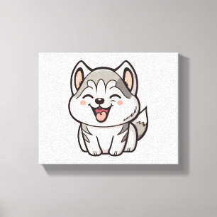 Lienzo Perro lindo siberiano cascarrón