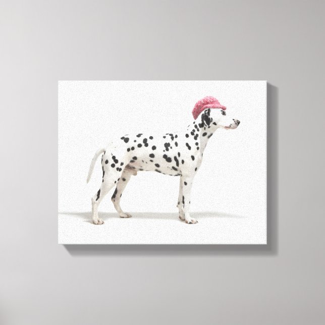 Lienzo Perro llevando un gorra (Anverso)