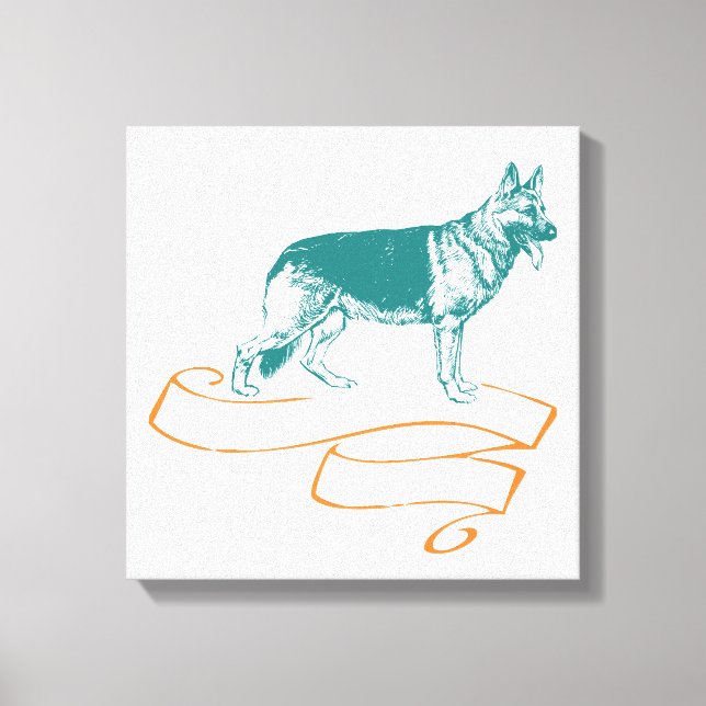 Lienzo Perro pastor alemán (Anverso)