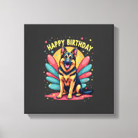 Perro Pastor Alemán Feliz Cumpleaños Fiesta Shep R