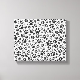 Lienzo Perro Paws Black and White Polka Dot