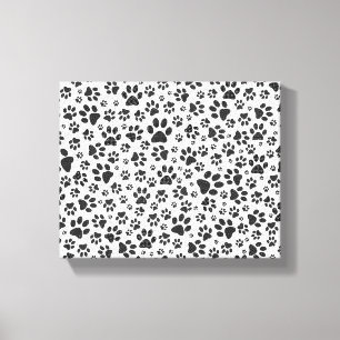 Lienzo Perro Paws Black and White Polka Dot