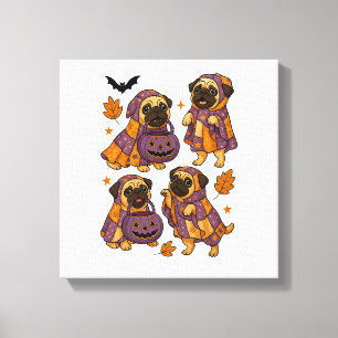 Lienzo Perro Pug Fantasma Halloween Espeluznante