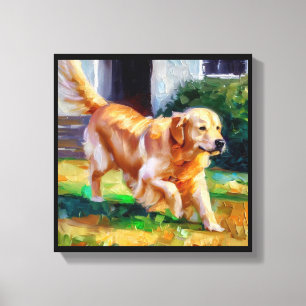 Lienzo Perro Retriever Dorado
