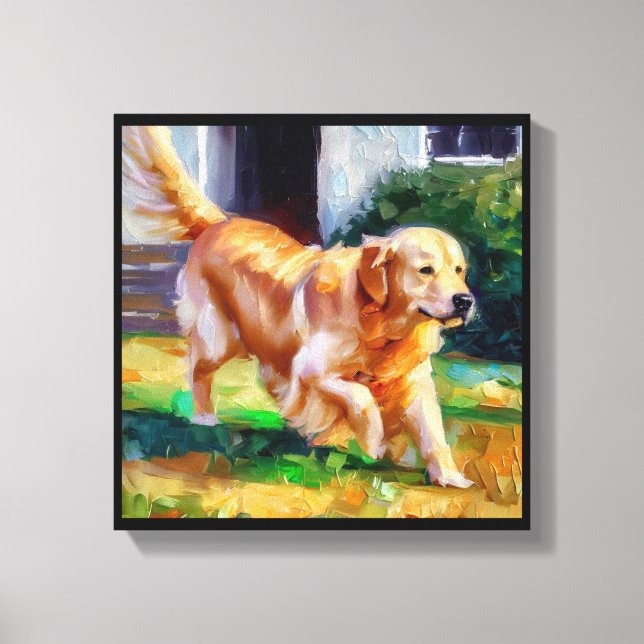 Lienzo Perro Retriever Dorado (Anverso)
