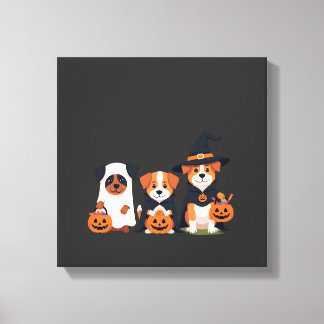 Lienzo Perro Retriever Dorado Fantasma Halloween Truco o