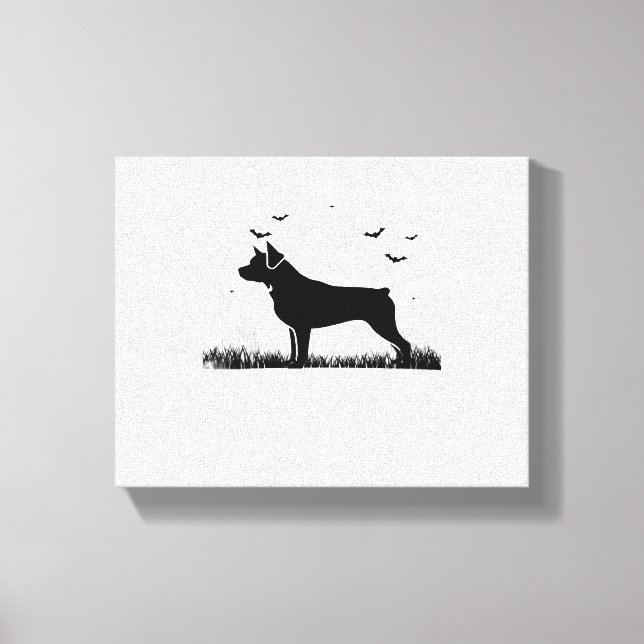 Lienzo Perro Rottweiler - Silhouette sobretodo de luna de (Anverso)