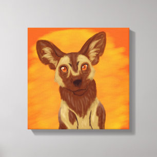 Lienzo Perro salvaje africano