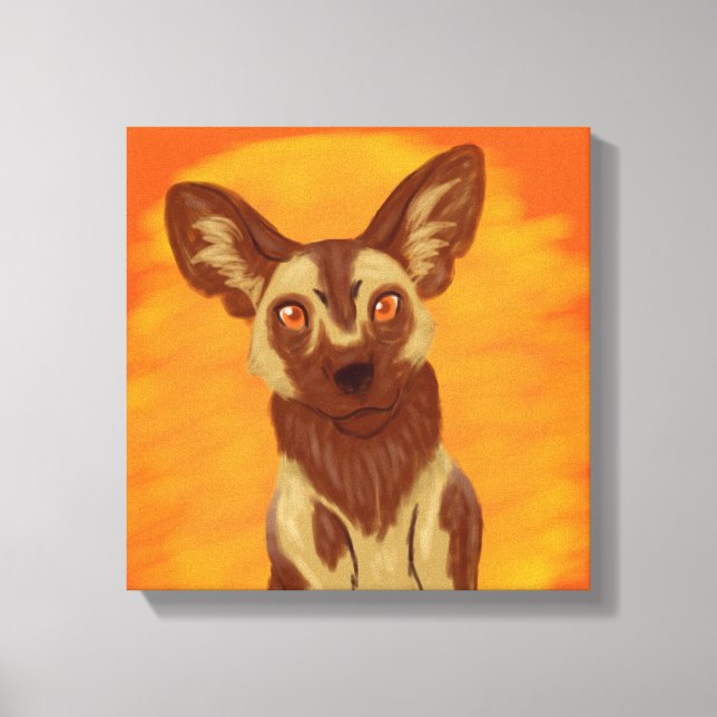 Lienzo Perro salvaje africano (Anverso)