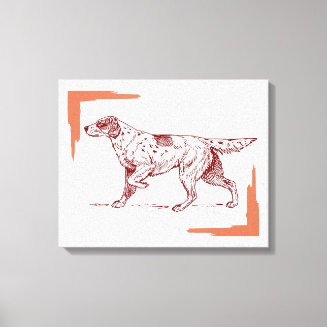 Lienzo Perro Setter (Anverso)