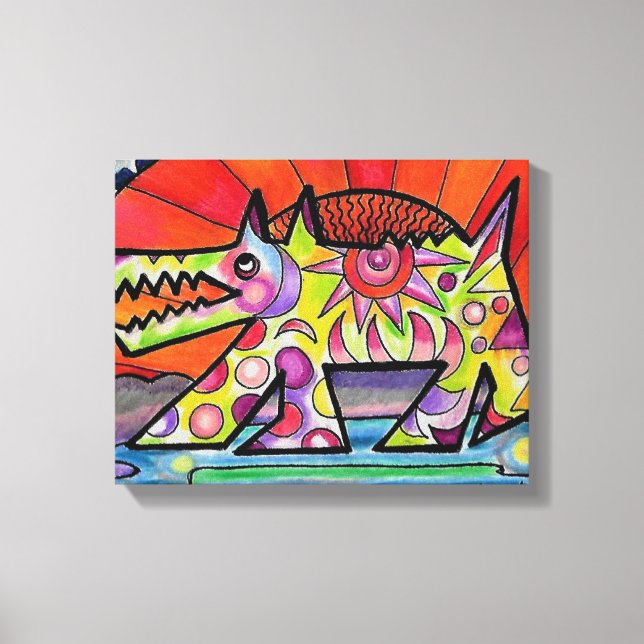 Lienzo Perro Sun #1 (Anverso)