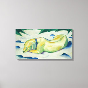 Lienzo Perro vintage Franz Marc en la nieve