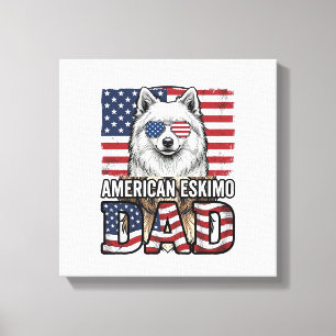 Lienzo Perro vintage patriótico de padre esquimal america