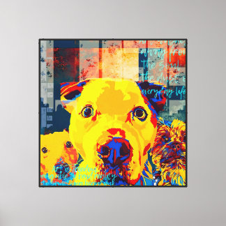 Lienzo Perros amarillos de Pop Art impresos: Libertad e i