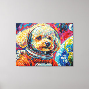 LIENZO PERROS EN EL ESPACIO-CANICHE 10