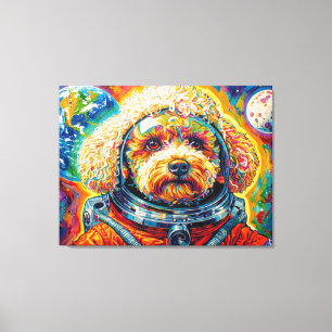 LIENZO PERROS EN EL ESPACIO-CANICHE 12