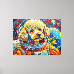 LIENZO PERROS EN EL ESPACIO-CANICHE 14