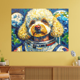 LIENZO PERROS EN EL ESPACIO-CANICHE 16