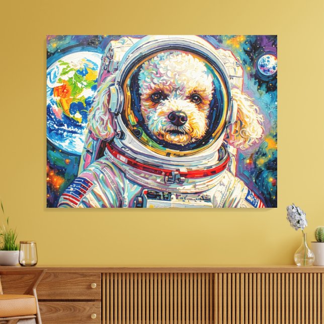 LIENZO PERROS EN EL ESPACIO-CANICHE 19 (Insitu (Sala de estar))