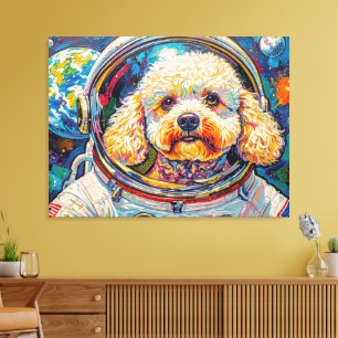 LIENZO PERROS EN EL ESPACIO-CANICHE 20