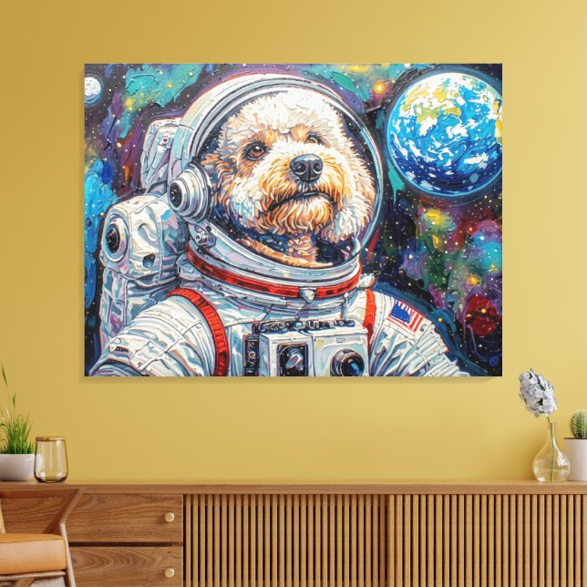 LIENZO PERROS EN EL ESPACIO-CANICHE 21 (Insitu (Sala de estar))