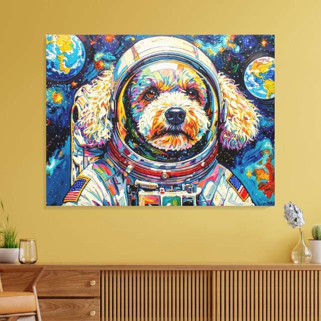 LIENZO PERROS EN EL ESPACIO-CANICHE 23 (Insitu (Sala de estar))
