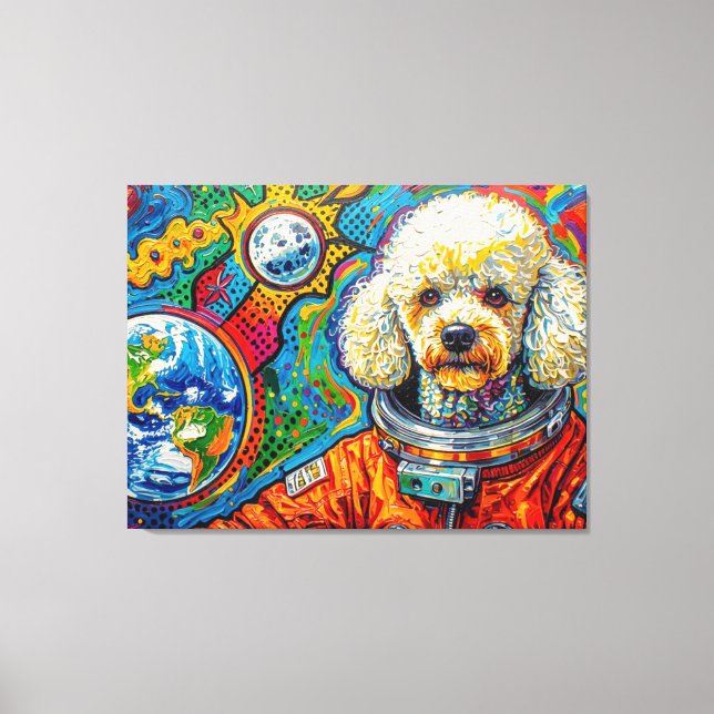 LIENZO PERROS EN EL ESPACIO-CANICHE 5 (Anverso)