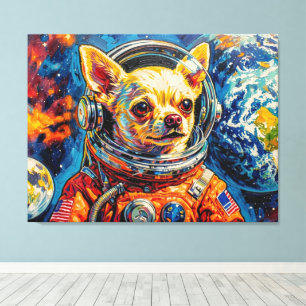 LIENZO PERROS EN EL ESPACIO-CHIHUAHUA