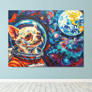 LIENZO PERROS EN EL ESPACIO-CHIHUAHUA 7
