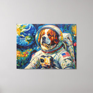 LIENZO PERROS EN EL ESPACIO SAN BERNARDO 3