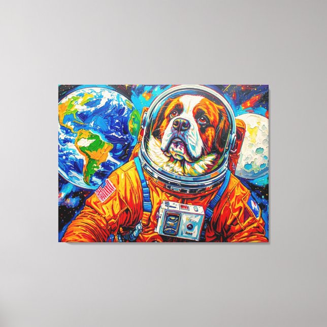 LIENZO PERROS EN EL ESPACIO SAN BERNARDO 7 (Anverso)