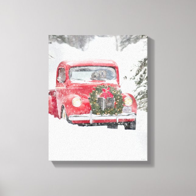 Lienzo Perros en un camión (Anverso)